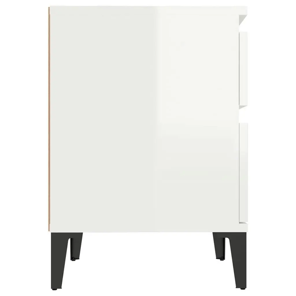 Bedside Cabinet High Gloss White 40x35x50 cm 821846