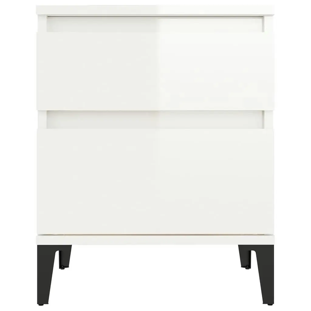 Bedside Cabinet High Gloss White 40x35x50 cm 821846