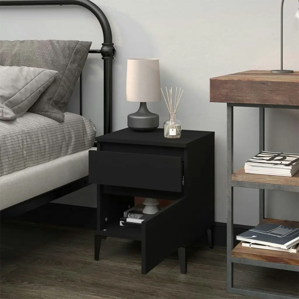 Bedside Cabinet Black 40x35x50 cm 821844