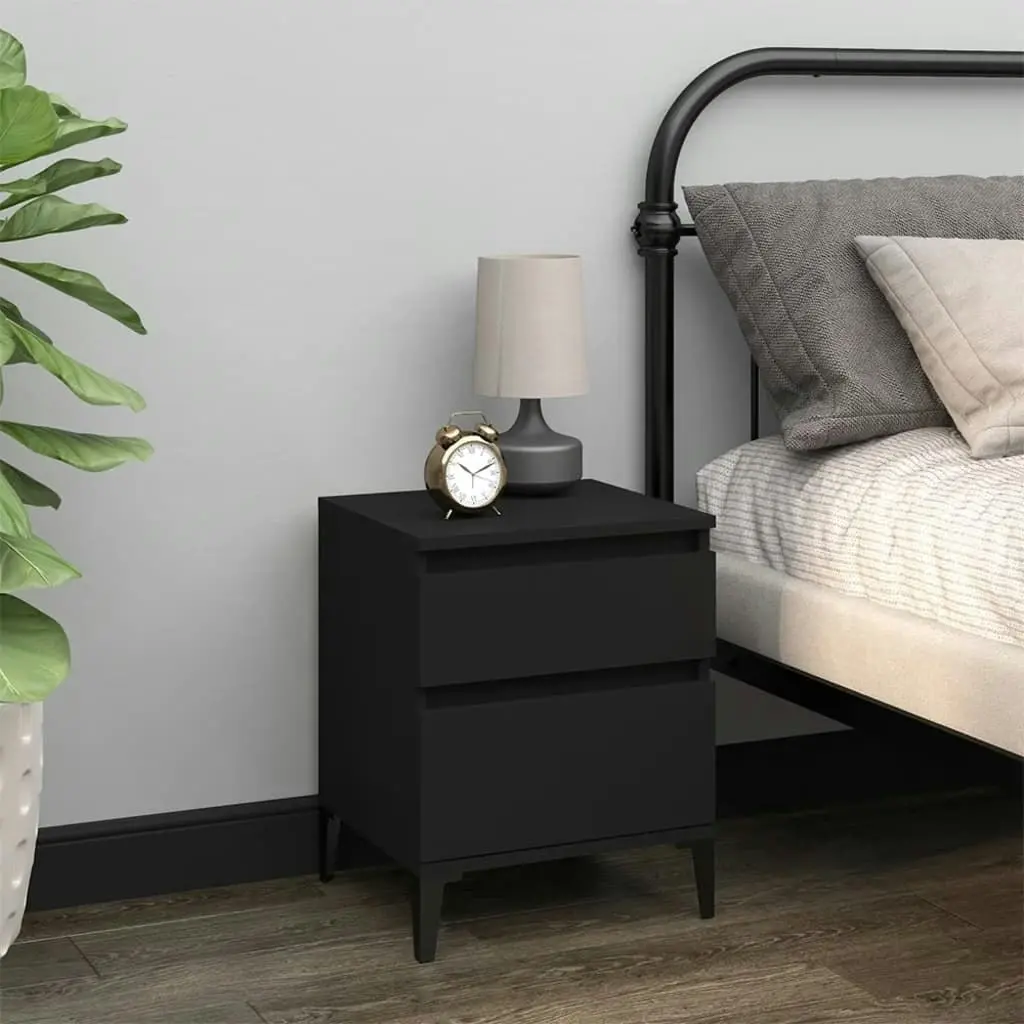 Bedside Cabinet Black 40x35x50 cm 821844