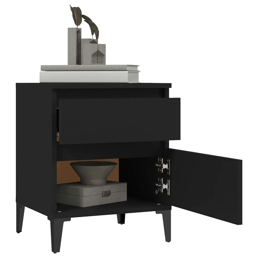 Bedside Cabinet Black 40x35x50 cm 821844