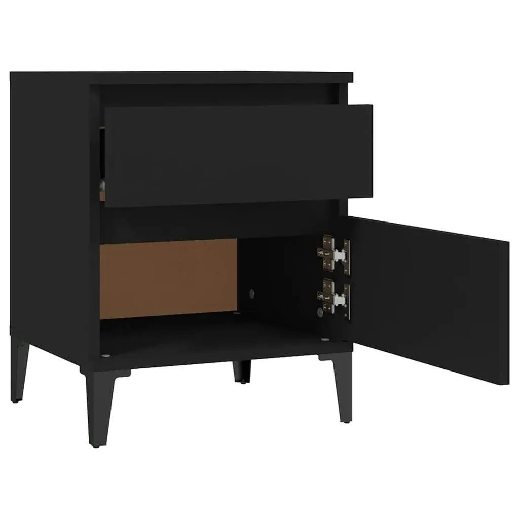 Bedside Cabinet Black 40x35x50 cm 821844