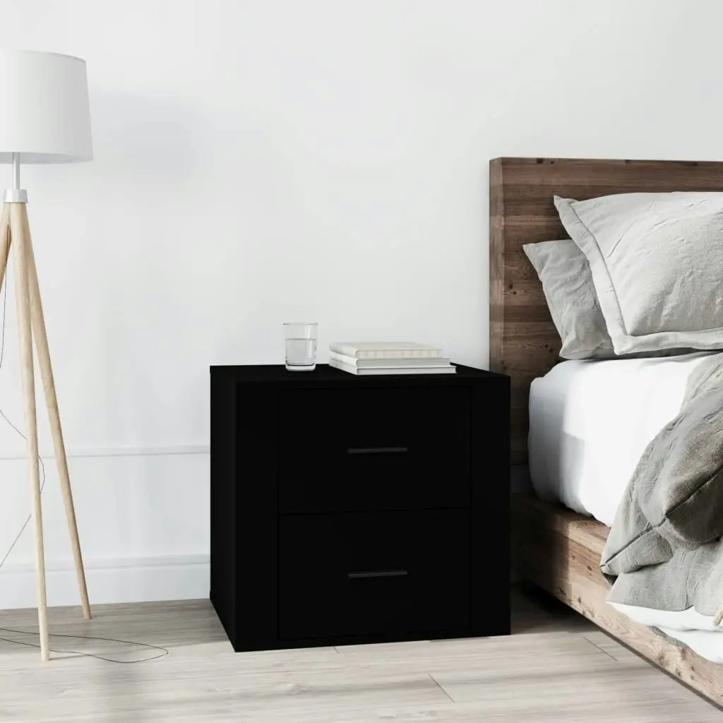 Bedside Cabinet Black 50x39x47 cm 816705