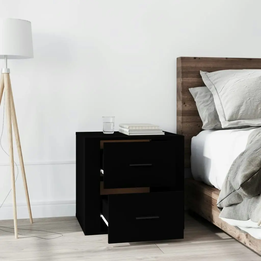 Bedside Cabinet Black 50x39x47 cm 816705