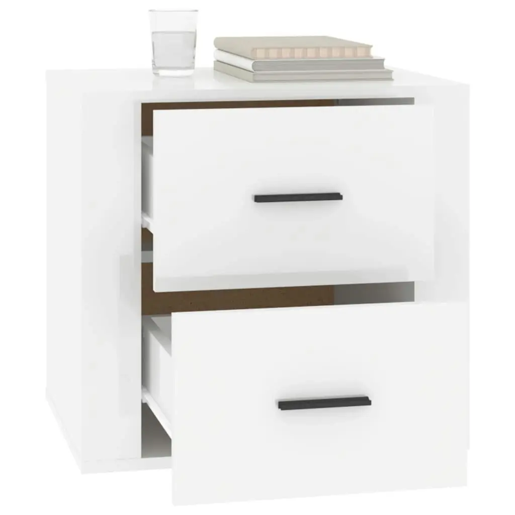 Bedside Cabinet High Gloss White 50x39x47 cm 816706