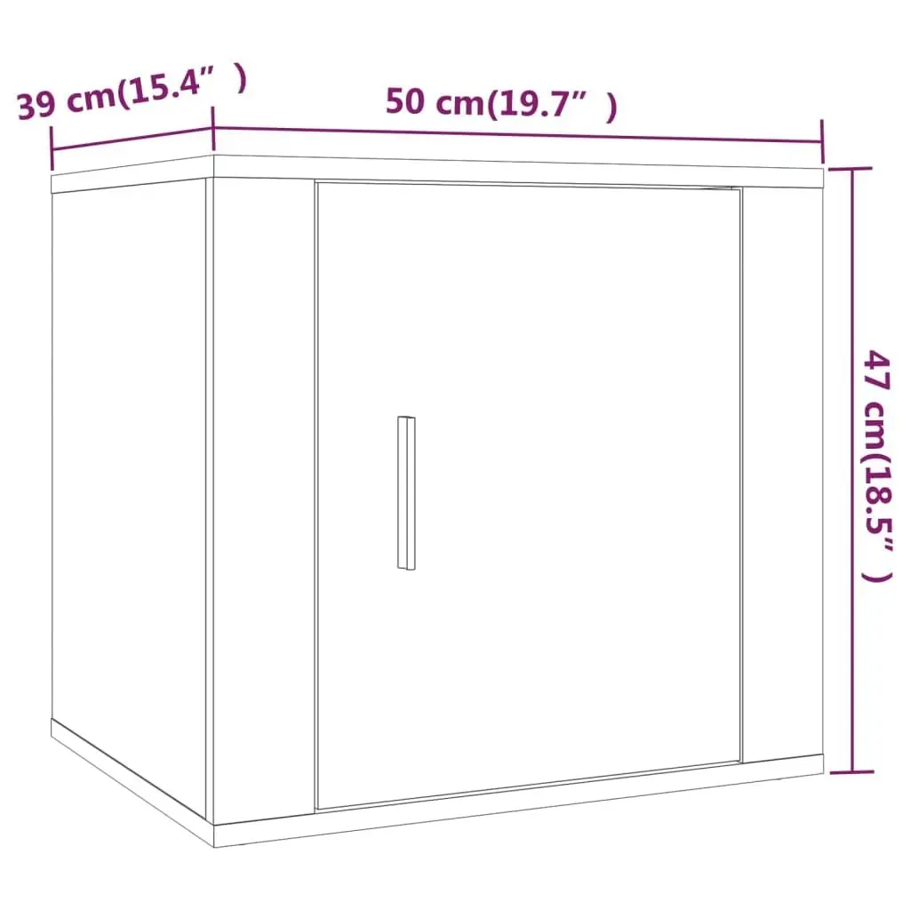 Bedside Cabinet High Gloss White 50x39x47 cm 816692