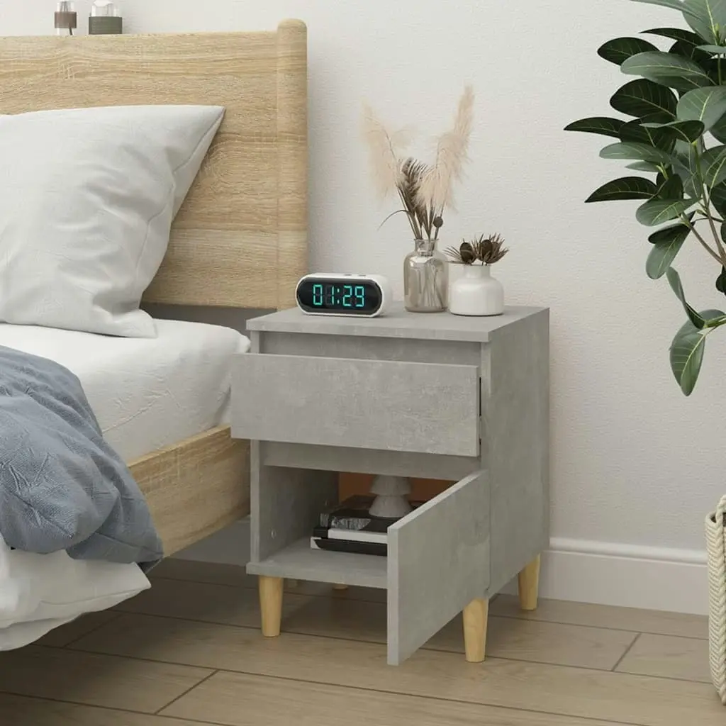 Bedside Cabinet Concrete Grey 40x35x50 cm 821834