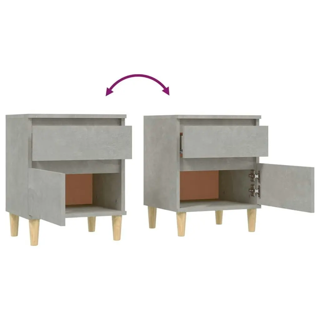 Bedside Cabinet Concrete Grey 40x35x50 cm 821834