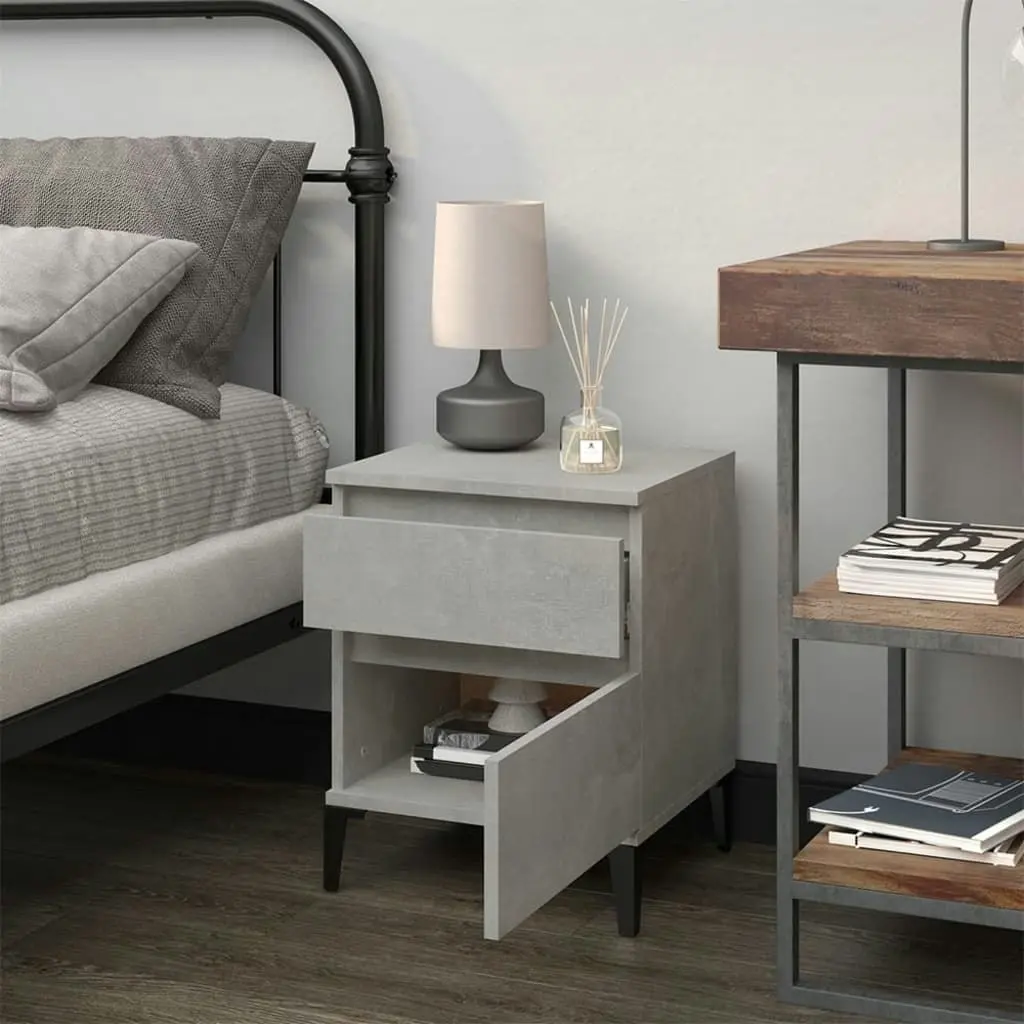 Bedside Cabinet Concrete Grey 40x35x50 cm 821850