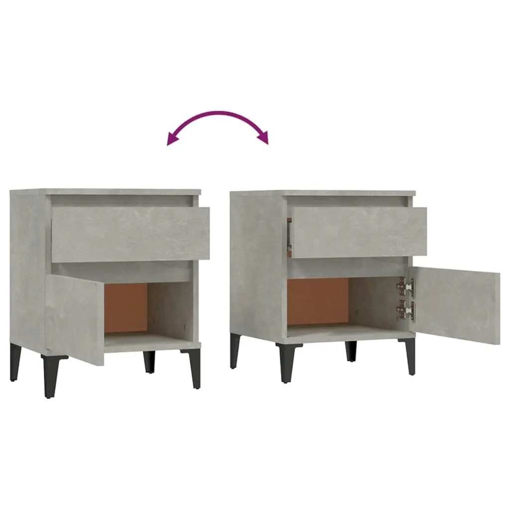 Bedside Cabinet Concrete Grey 40x35x50 cm 821850