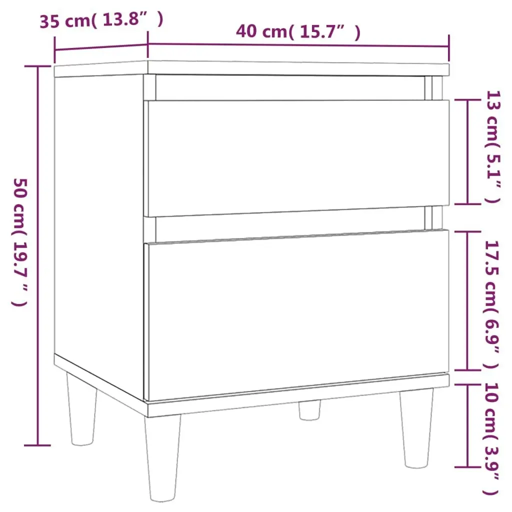 Bedside Cabinet Grey Sonoma 40x35x50 cm 821838