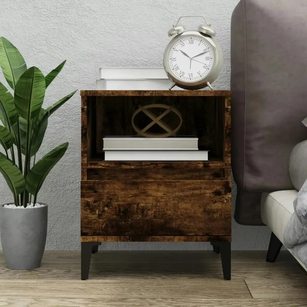 Bedside Cabinet Smoked Oak 40x35x50 cm 821820