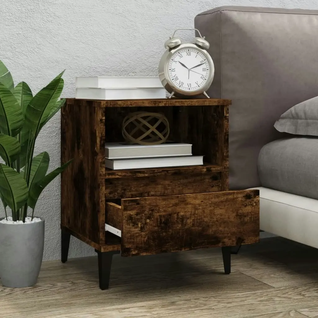 Bedside Cabinet Smoked Oak 40x35x50 cm 821820