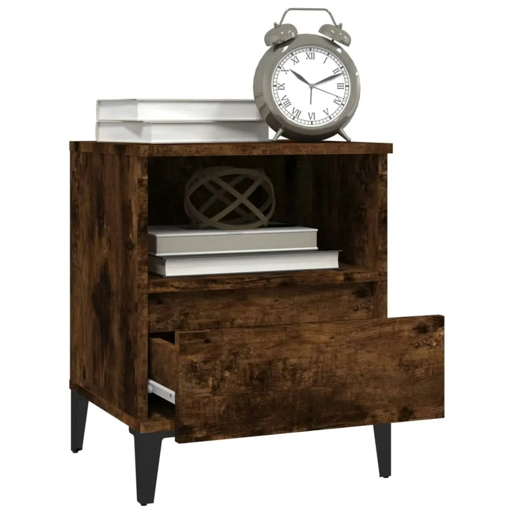 Bedside Cabinet Smoked Oak 40x35x50 cm 821820