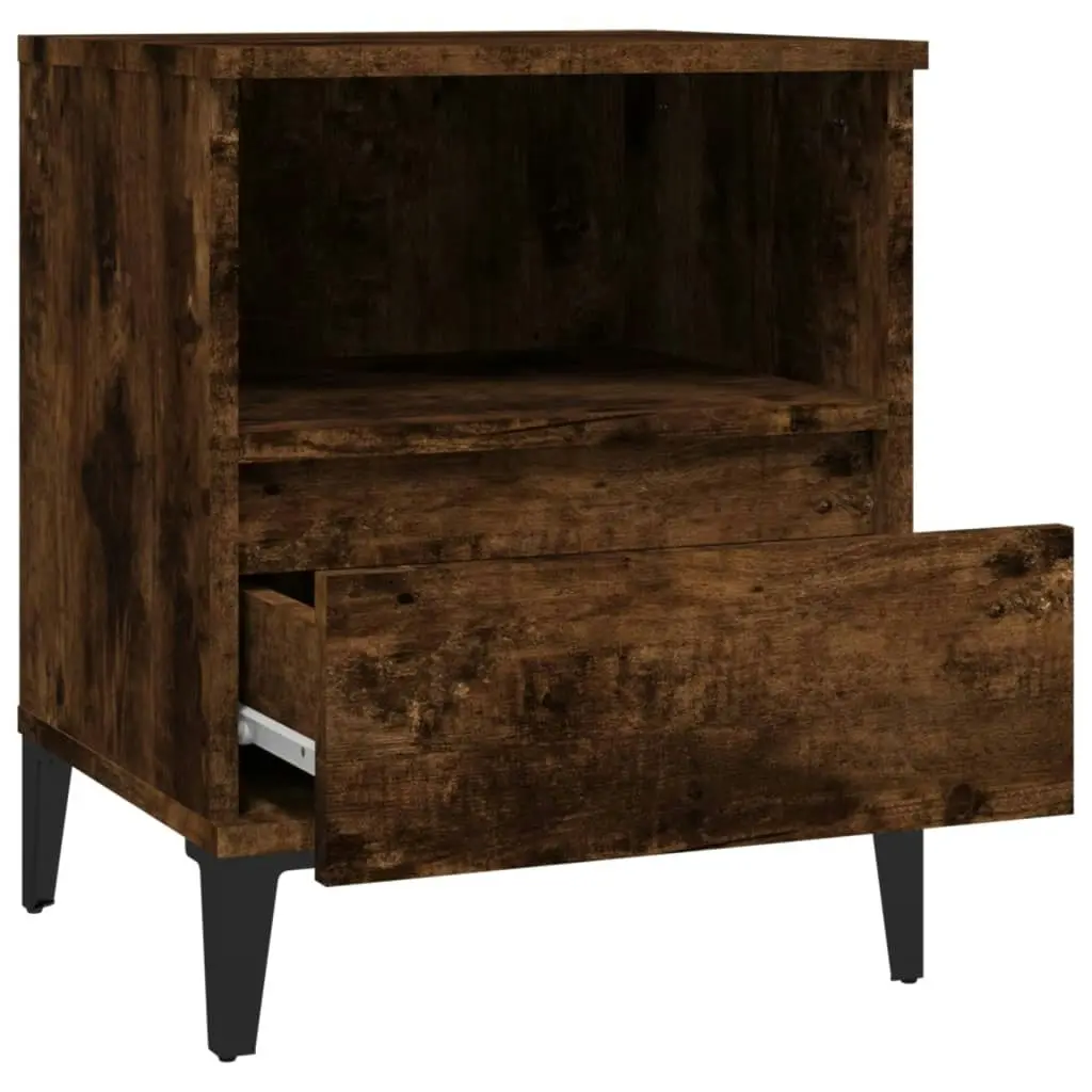 Bedside Cabinet Smoked Oak 40x35x50 cm 821820