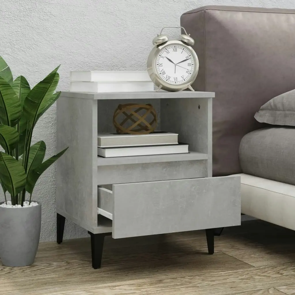 Bedside Cabinet Concrete Grey 40x35x50 cm 821818