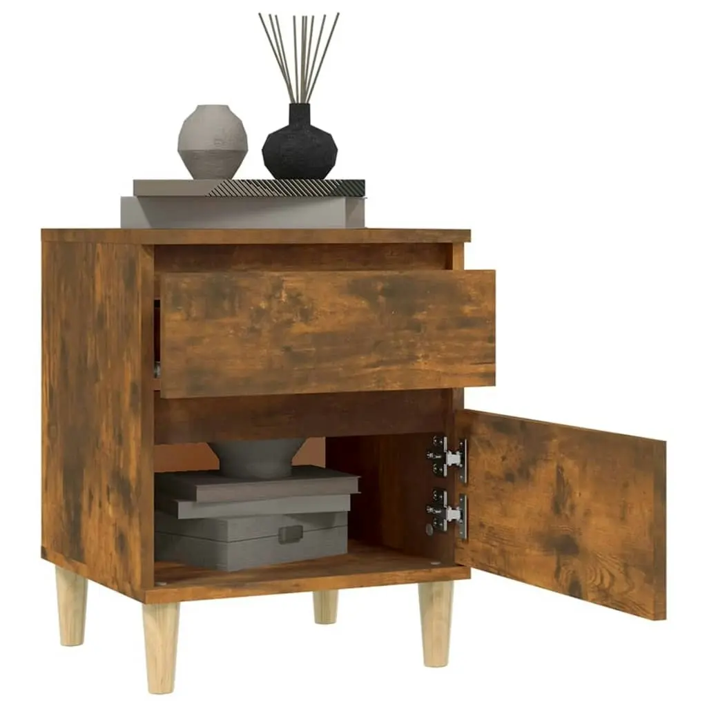 Bedside Cabinet Smoked Oak 40x35x50 cm 821836