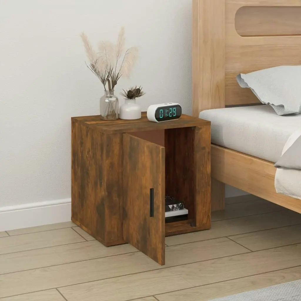 Bedside Cabinet Smoked Oak 50x39x47 cm 816698