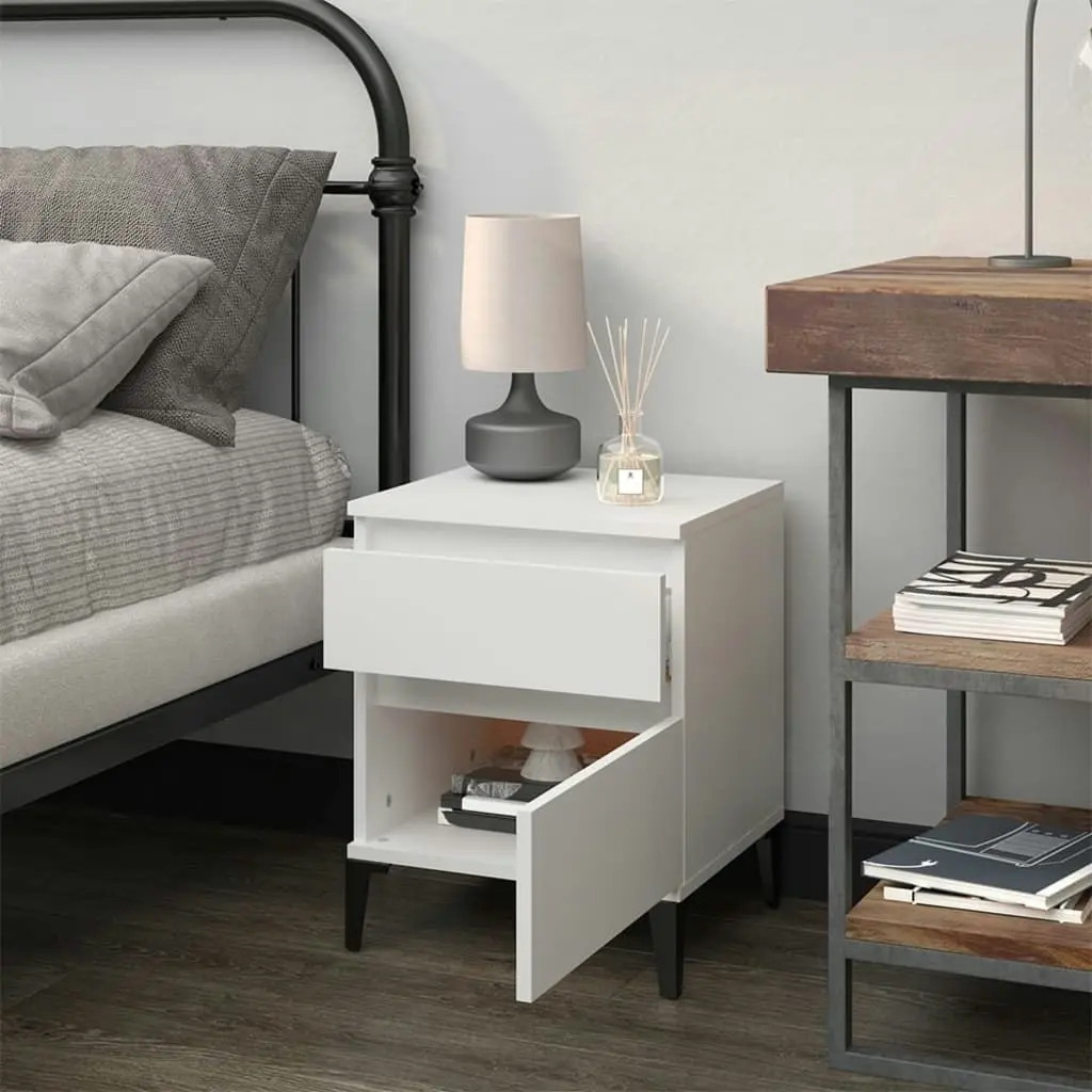 Bedside Cabinet White 40x35x50 cm 821842