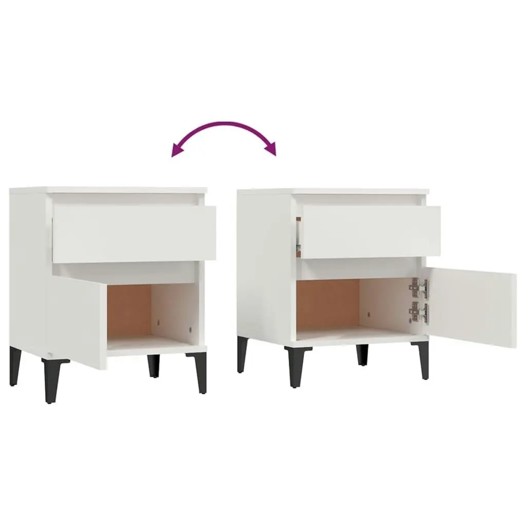 Bedside Cabinet White 40x35x50 cm 821842