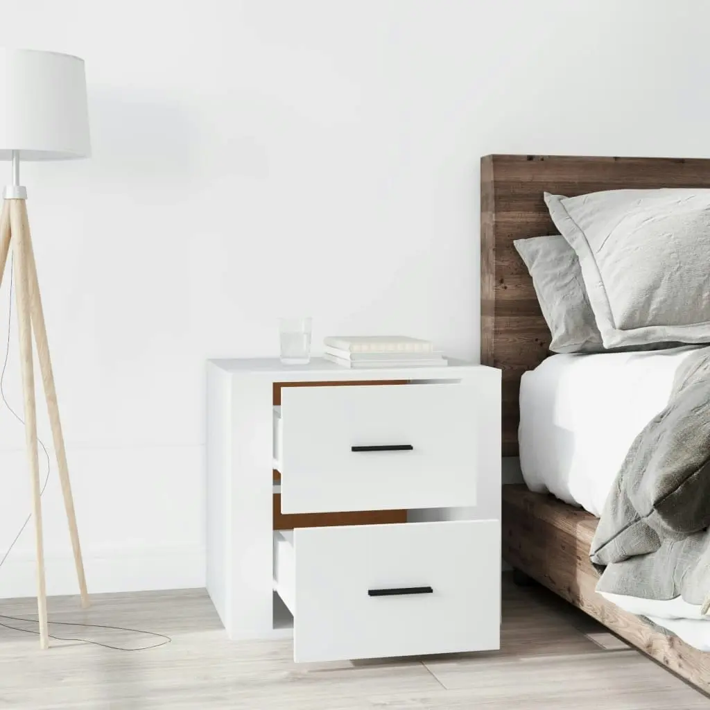 Bedside Cabinet White 50x39x47 cm 816704