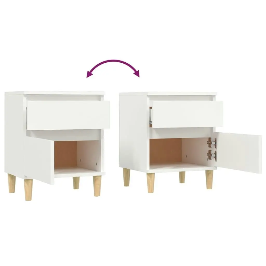 Bedside Cabinet White 40x35x50 cm 821826