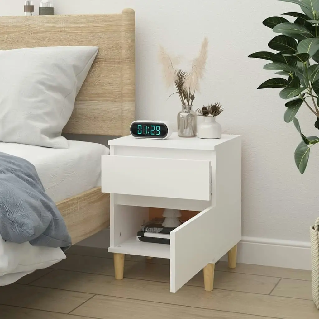 Bedside Cabinet White 40x35x50 cm 821826