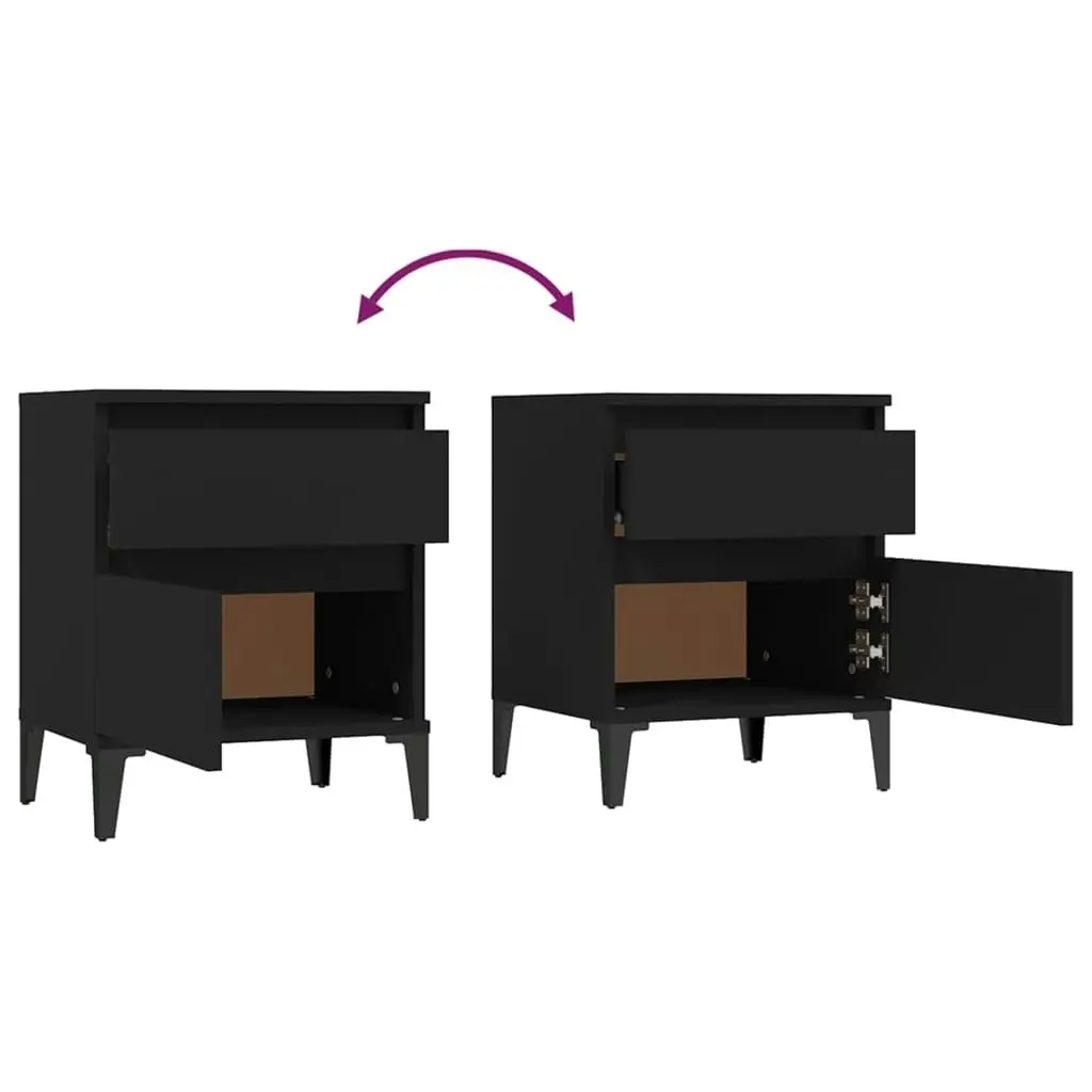 Bedside Cabinets 2 pcs Black 40x35x50 cm 821845