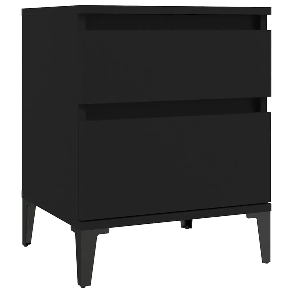 Bedside Cabinets 2 pcs Black 40x35x50 cm 821845