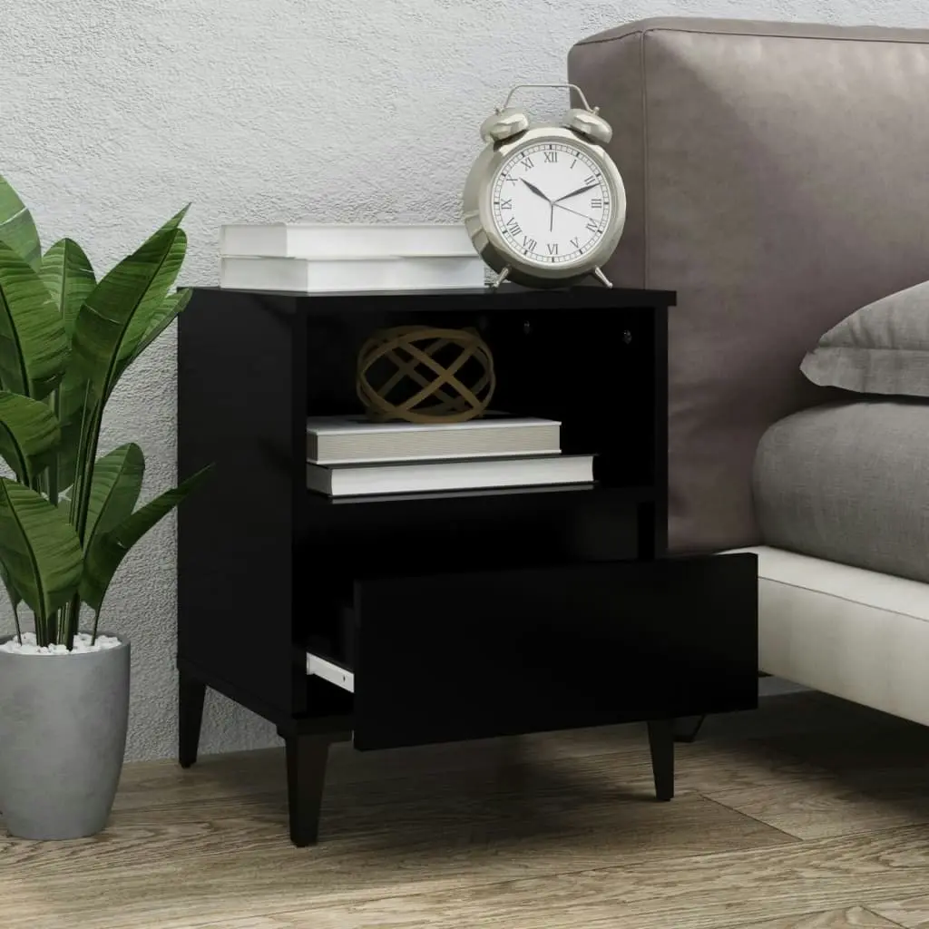 Bedside Cabinets 2 pcs Black 40x35x50 cm 821813