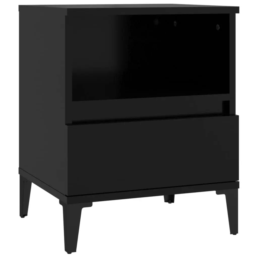 Bedside Cabinets 2 pcs Black 40x35x50 cm 821813