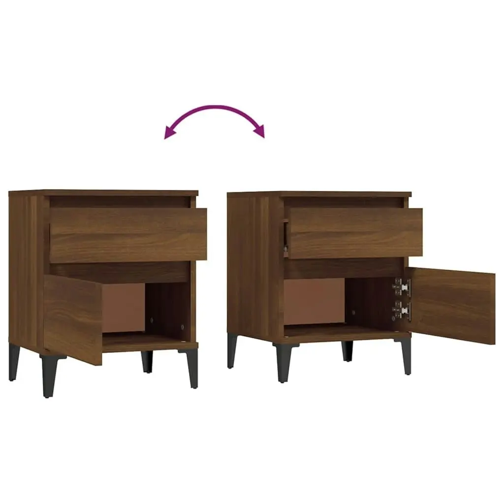 Bedside Cabinets 2 pcs Brown Oak 40x35x50 cm 821857