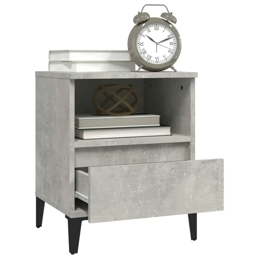 Bedside Cabinets 2 pcs Concrete Grey 40x35x50 cm 821819