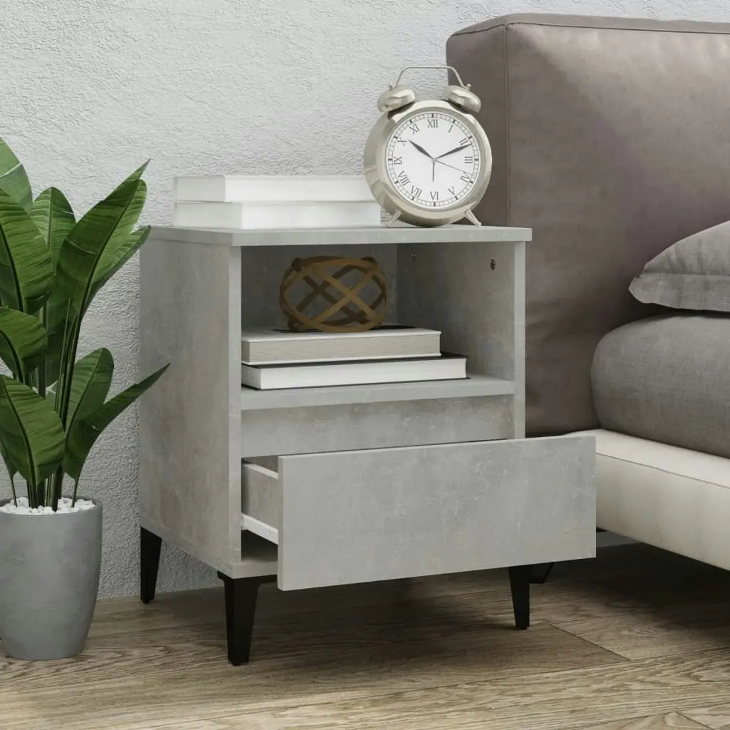 Bedside Cabinets 2 pcs Concrete Grey 40x35x50 cm 821819