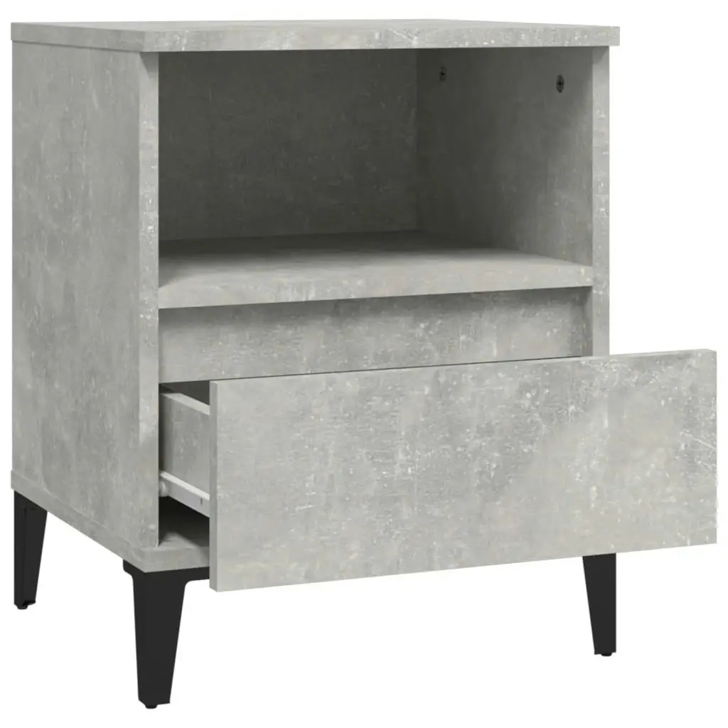 Bedside Cabinets 2 pcs Concrete Grey 40x35x50 cm 821819