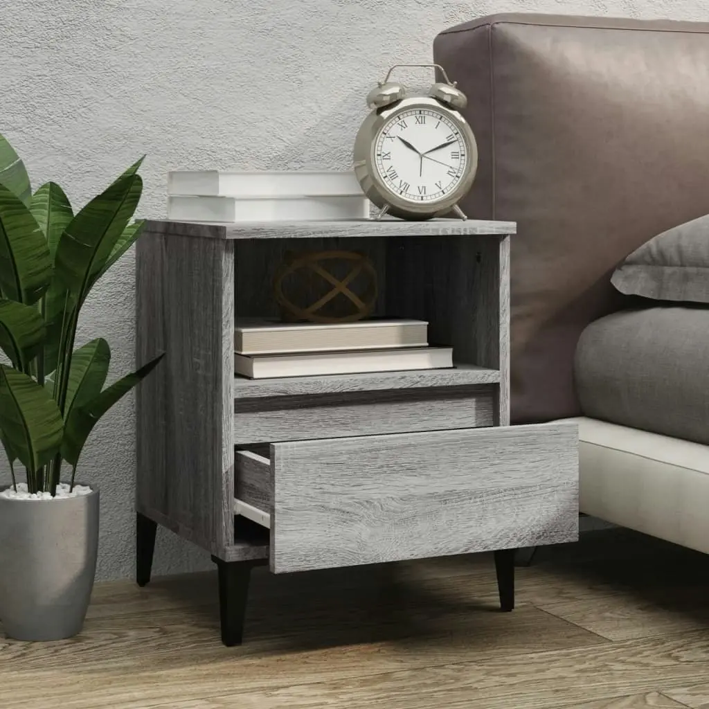 Bedside Cabinets 2 pcs Grey Sonoma 40x35x50 cm 821823