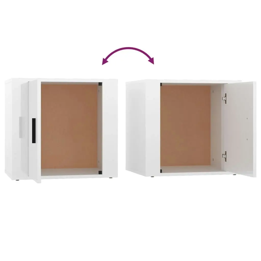 Bedside Cabinets 2 pcs High Gloss White 50x39x47 cm 816693