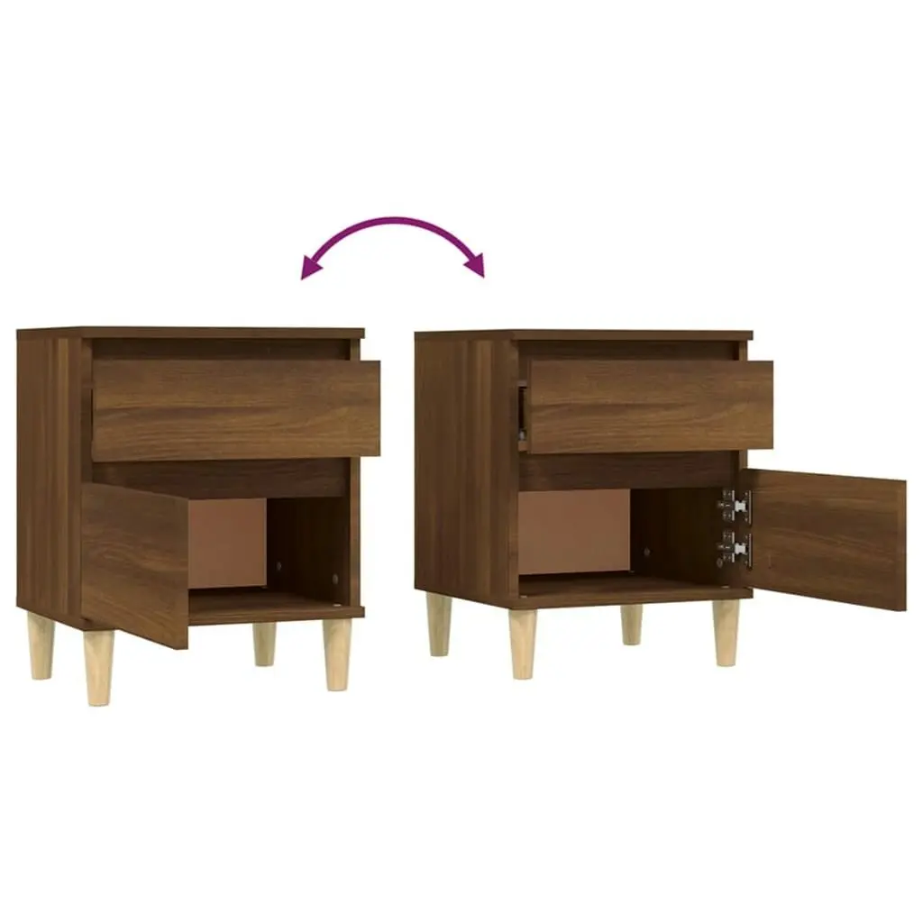 Bedside Cabinets 2 pcs Brown Oak 40x35x50 cm 821841