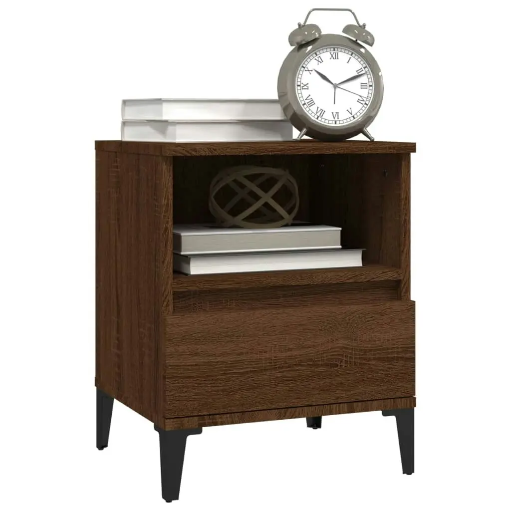 Bedside Cabinets 2 pcs Brown Oak 40x35x50 cm 821825