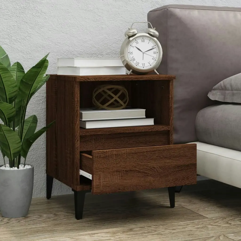 Bedside Cabinets 2 pcs Brown Oak 40x35x50 cm 821825