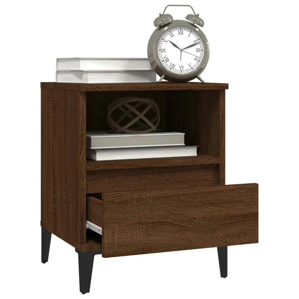 Bedside Cabinets 2 pcs Brown Oak 40x35x50 cm 821825