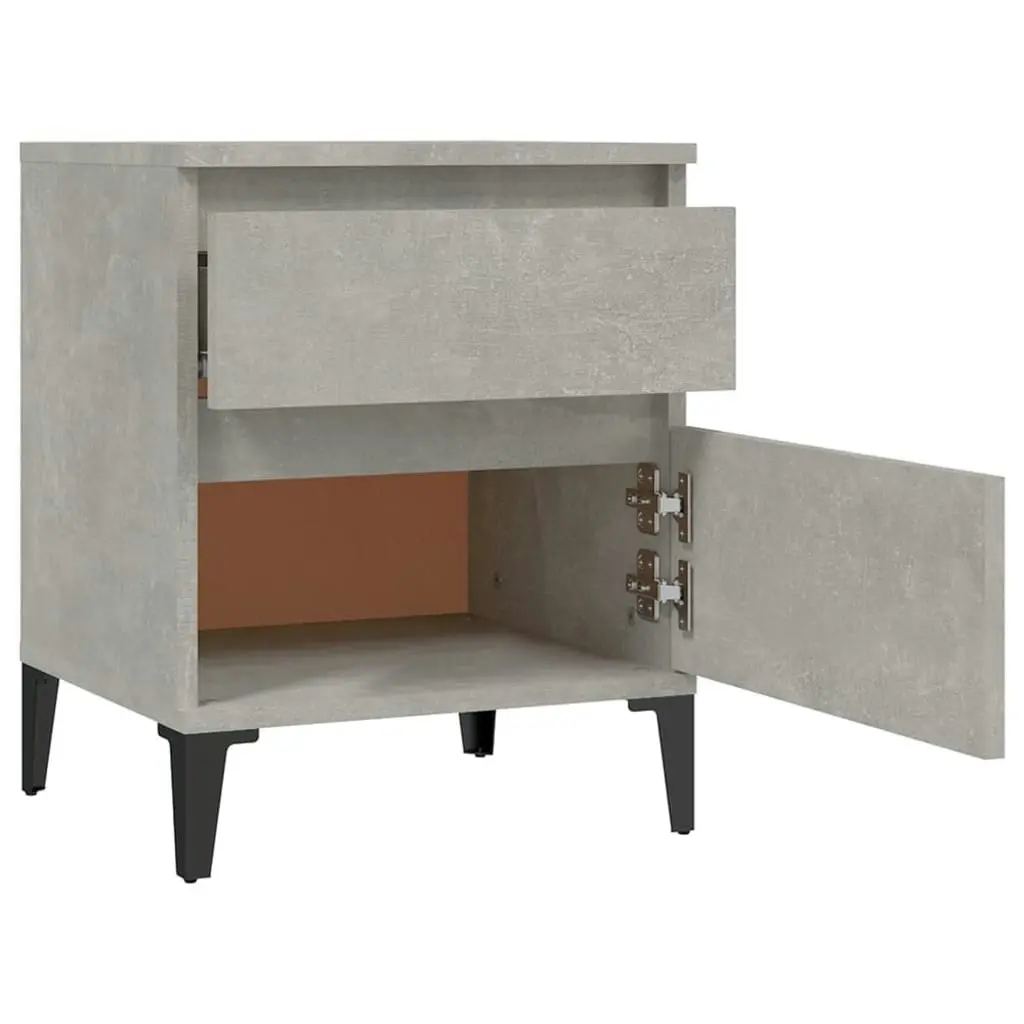 Bedside Cabinets 2 pcs Concrete Grey 40x35x50 cm 821851