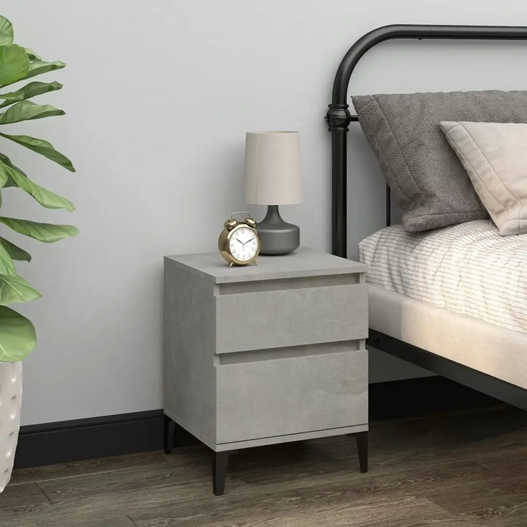 Bedside Cabinets 2 pcs Concrete Grey 40x35x50 cm 821851