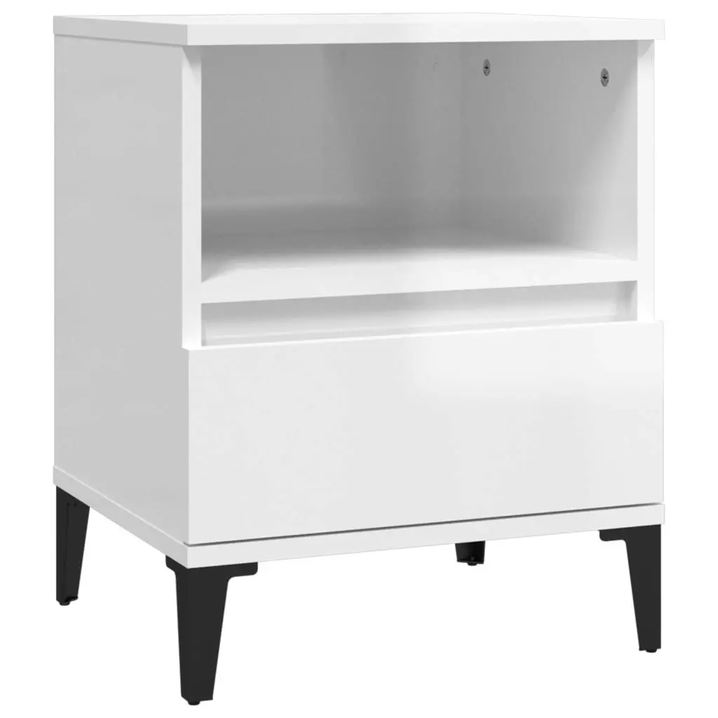 Bedside Cabinets 2 pcs High Gloss White 40x35x50 cm 821815