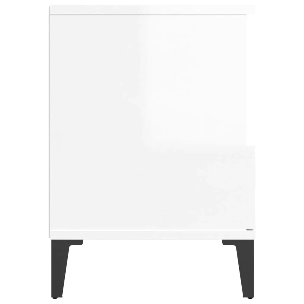 Bedside Cabinets 2 pcs High Gloss White 40x35x50 cm 821815