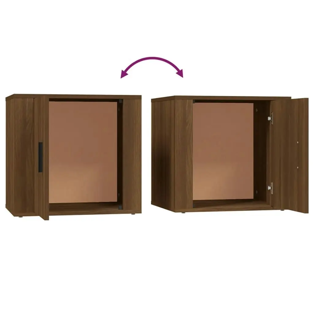 Bedside Cabinets 2 pcs Brown Oak 50x39x47 cm 816703