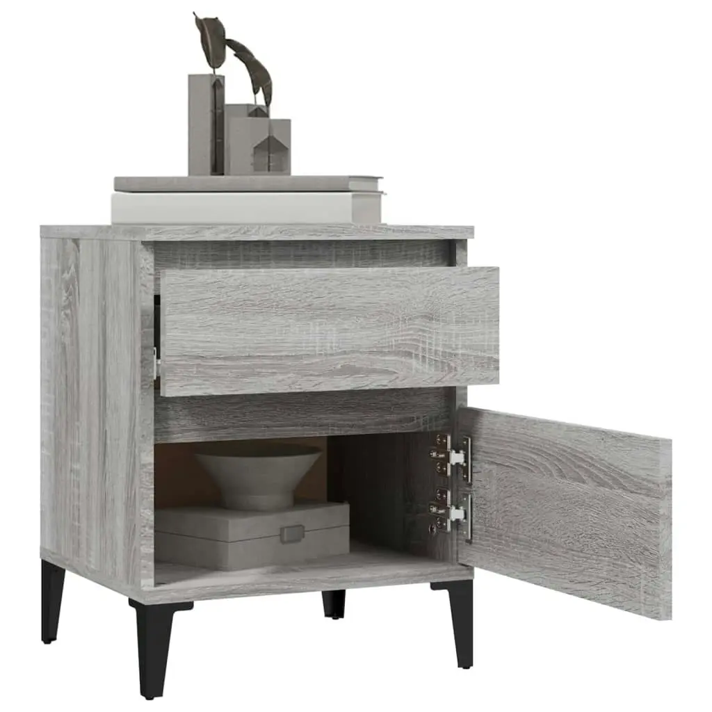 Bedside Cabinets 2 pcs Grey Sonoma 40x35x50 cm 821855