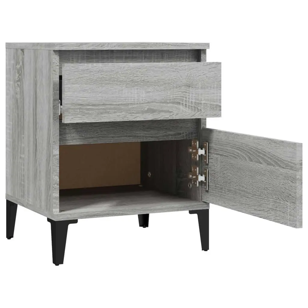 Bedside Cabinets 2 pcs Grey Sonoma 40x35x50 cm 821855