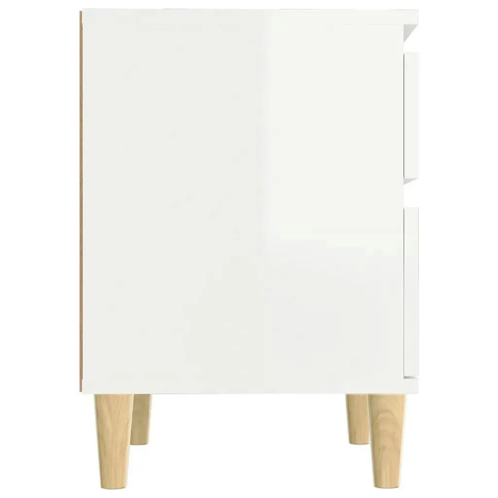 Bedside Cabinets 2 pcs High Gloss White 40x35x50 cm 821831