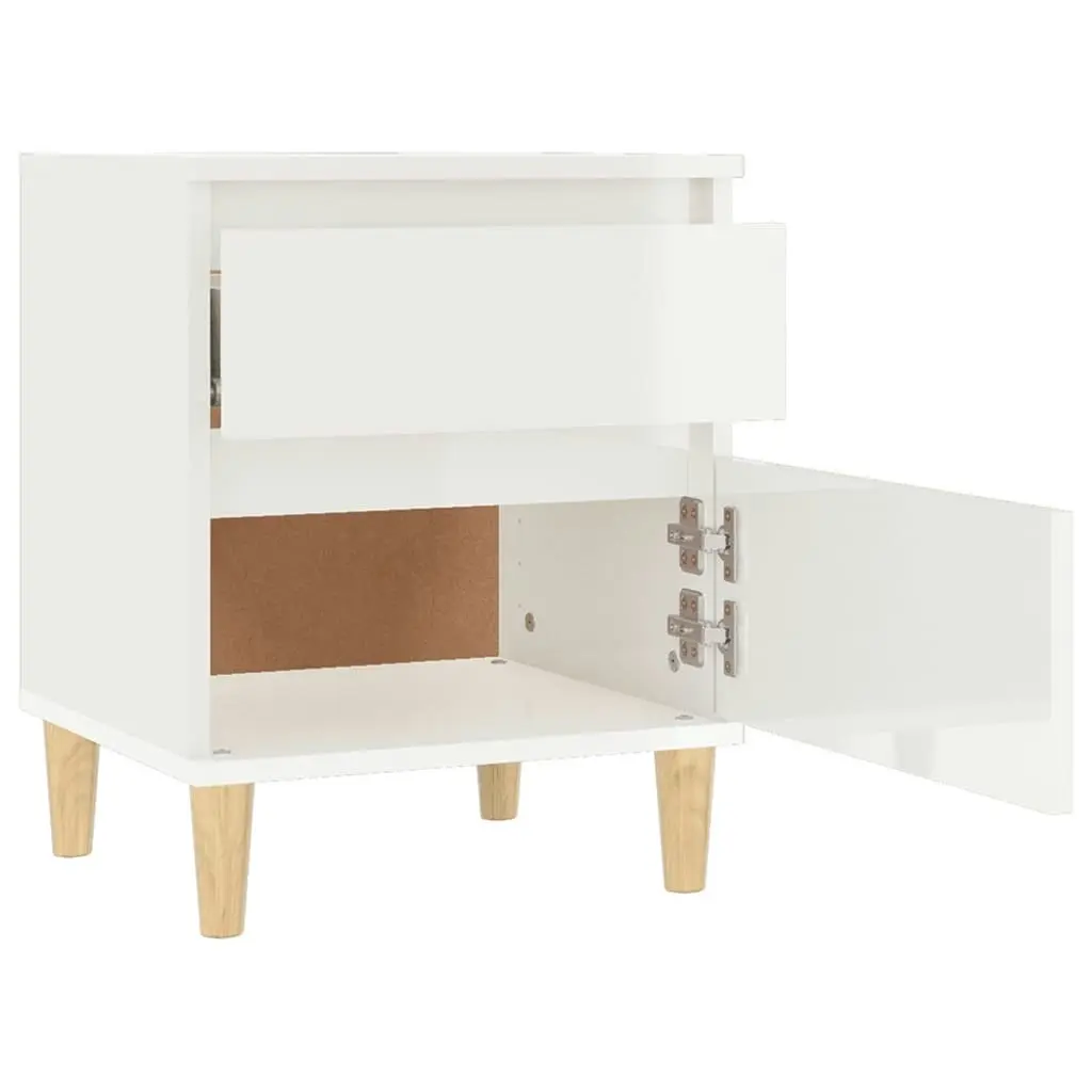 Bedside Cabinets 2 pcs High Gloss White 40x35x50 cm 821831